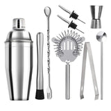 Kit cocktail 9 pièces avec shaker et accessoires de bar pour cocktails maison sur fond blanc
